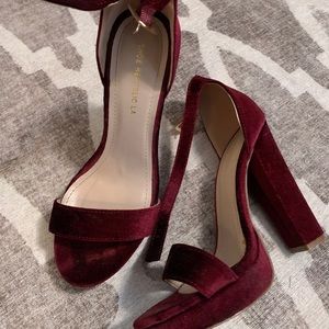 Maroon Velvet Heels